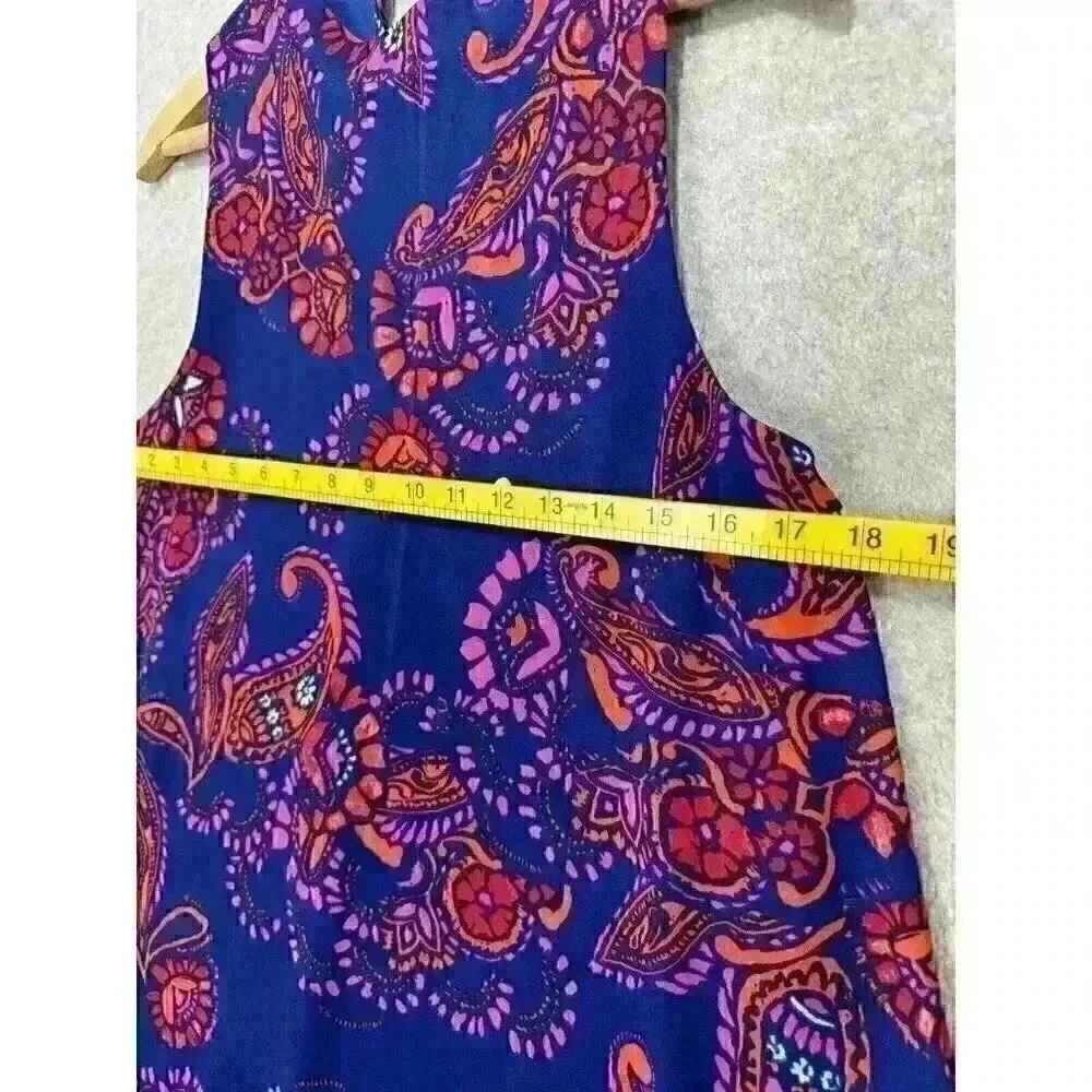 Everly Womens Shift Dress Sz Medium Paisley Sleeveless‎ Floral Vacation Flowy